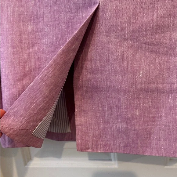 VERONICA BEARD Lonny Dickey Jacket in Heathered Orchard size 16 linen blazer - Picture 7 of 10